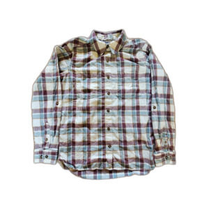 Carhartt Shirt Green Purple Beige Plaid Long Sleeve Button Up Women's S EUC